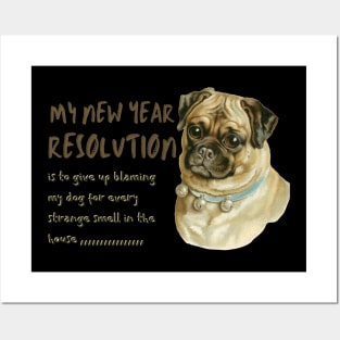 Funny Dog New Year Resolution Posters and Art